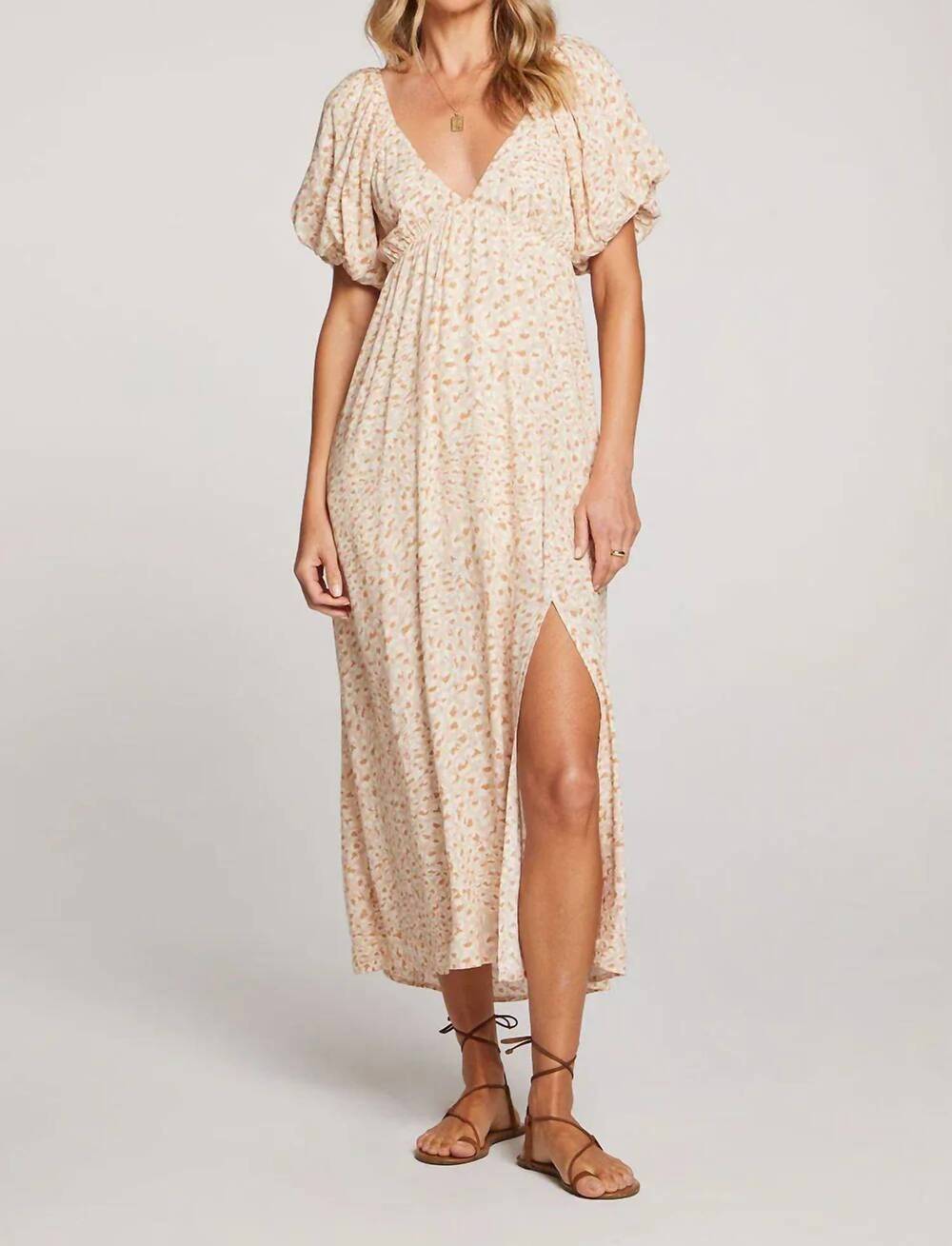 NEW SALTWATER LUXE tristan midi dress in sand sand